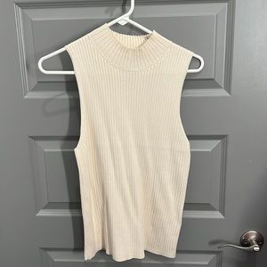 Madewell Cream Sleeveless Turtleneck